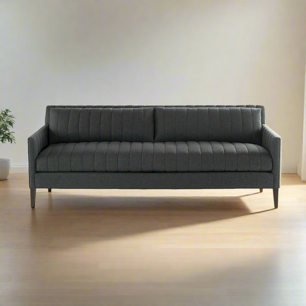 Alexis contemporary channel-tufted sofa by Bluedot Design - front