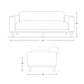 Irene 3 seater sofa dimension image