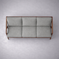 Paula S 3 seater modern teakwood frame sofa with upholstered cushions – top view