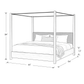Sama teakwood canopy bed with metal frame members in a styled bedroom setting - Queen size dimension image