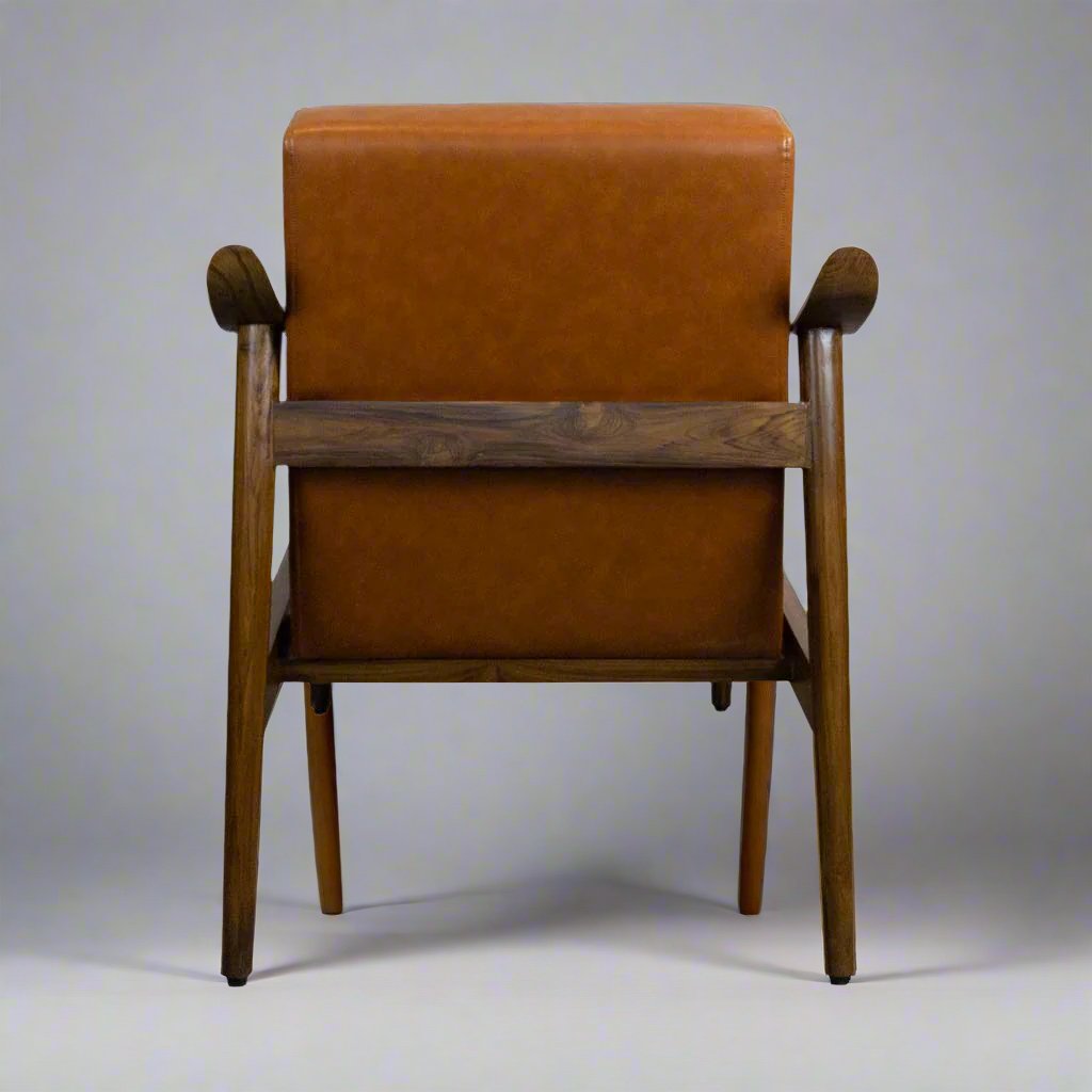 Juno wooden lounge chair handcrafted in solid wood by Bluedot Design – back view