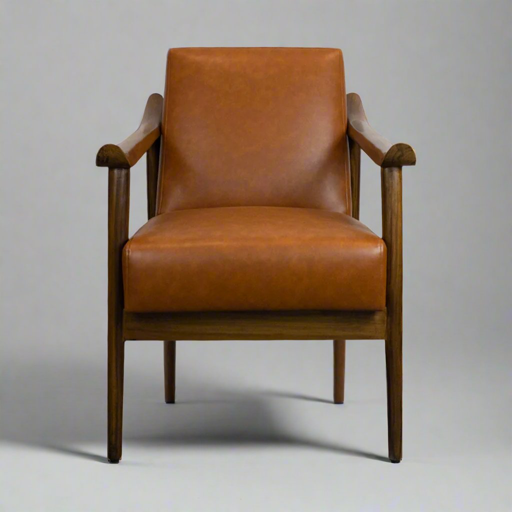 Juno wooden lounge chair handcrafted in solid wood by Bluedot Design – front view