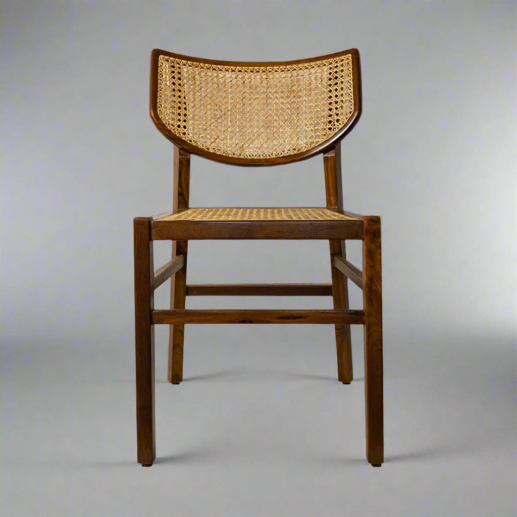 Freya Beechwood Natural Rattan Weave Modern Dining Chair – Bluedot Design
