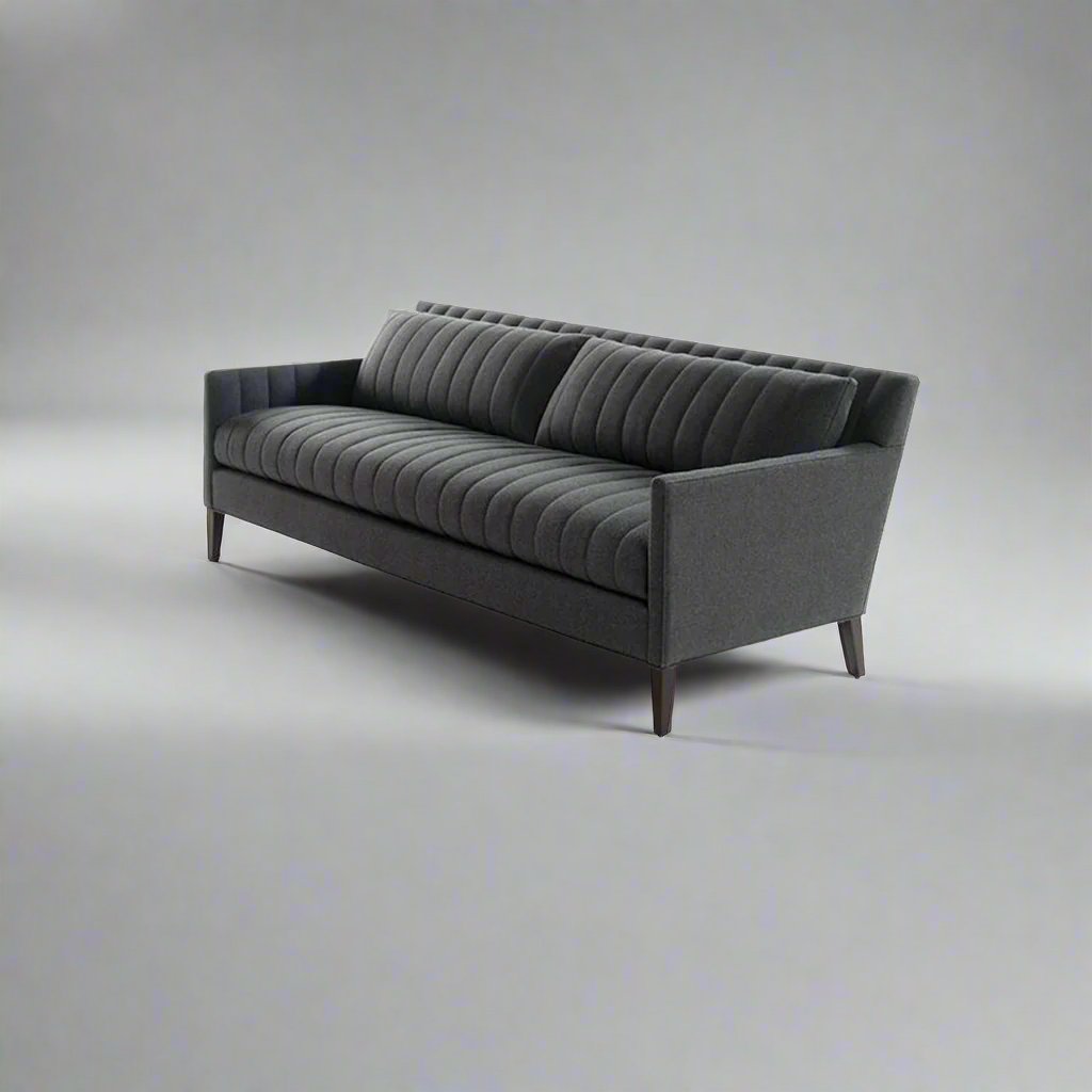 Alexis contemporary channel-tufted sofa by Bluedot Design - isometric view
