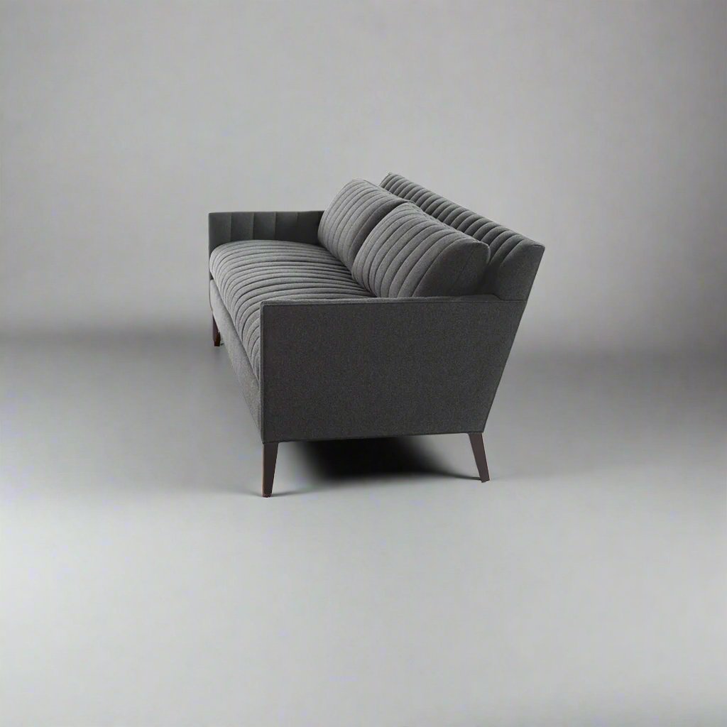 Alexis contemporary channel-tufted sofa by Bluedot Design - side view