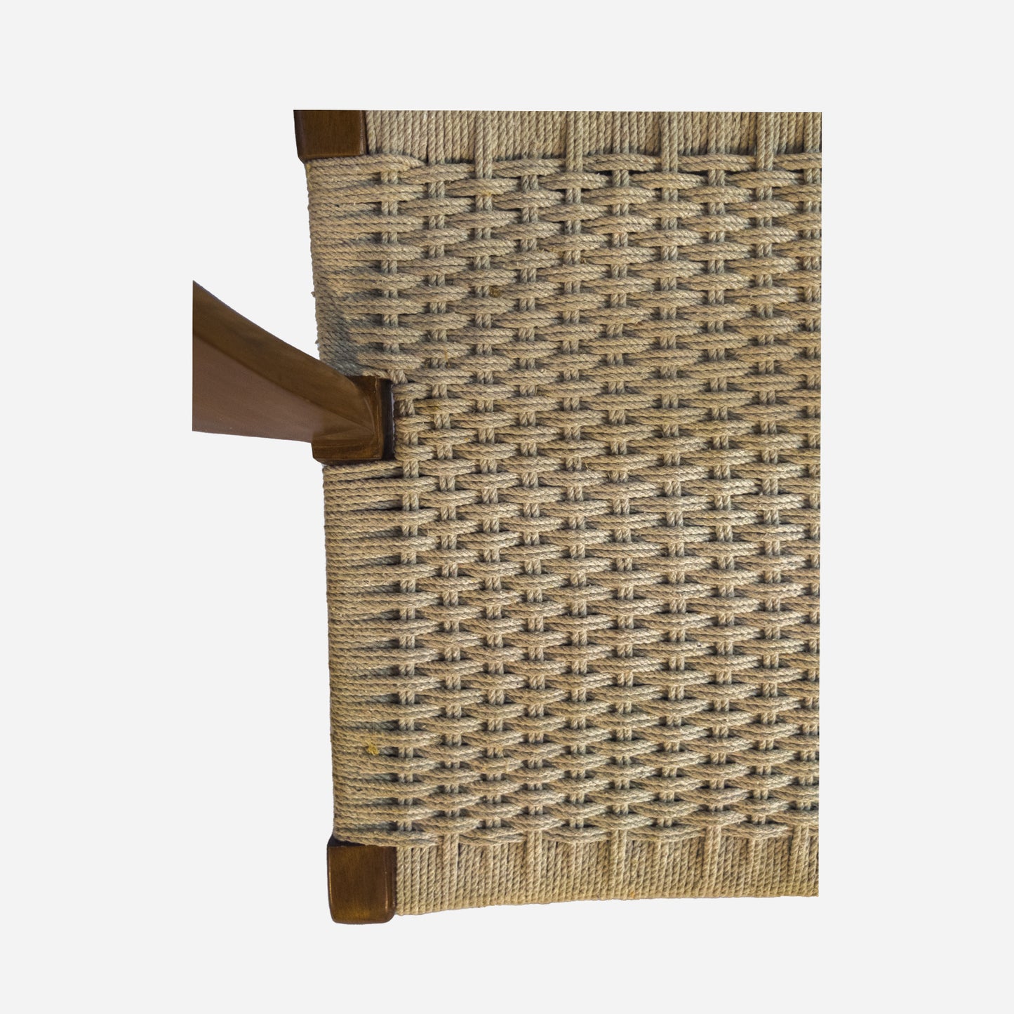 Cassia rope weave teakwood lounge chair handcrafted in solid wood by Bluedot Design – weave detail