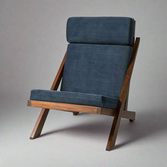 James teakwood lounge chair handcrafted by Bluedot Design – angle view