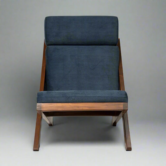 James teakwood lounge chair handcrafted by Bluedot Design – front view